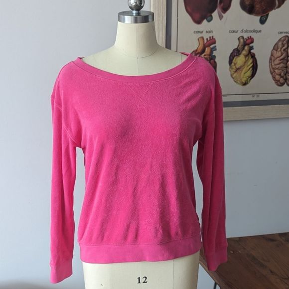 Hot Pink Y2K velour Juicy sweater M - Picture 1 of 9